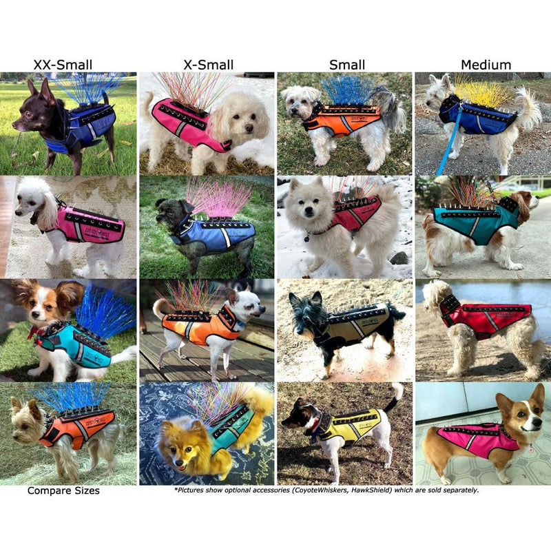 CoyoteVest SpikeVest Vest White Smoke Mini / Red,Mini / Yellow,Mini / Neon Pink,Mini / Turquoise,Mini / Royal Blue,Mini / Texas Tan,Mini / Fluorescent Orange,Extra Small / Red,Extra Small / Yellow,Extra Small / Neon Pink,Extra Small / Turquoise,Extra Small / Royal Blue,Extra Small / Texas Tan