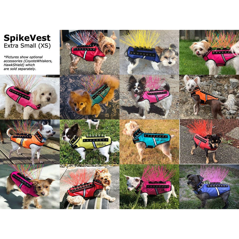 CoyoteVest SpikeVest Vest White Smoke Mini / Red,Mini / Yellow,Mini / Neon Pink,Mini / Turquoise,Mini / Royal Blue,Mini / Texas Tan,Mini / Fluorescent Orange,Extra Small / Red,Extra Small / Yellow,Extra Small / Neon Pink,Extra Small / Turquoise,Extra Small / Royal Blue,Extra Small / Texas Tan