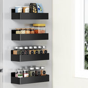 SmartPursue™ Magnetic Spice Rack Set for Refrigerator spice organizer Seashell 4PCS Black