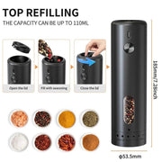 SmartPursue™ Rechargeable Electric Pepper Grinder Spice Grinders White Smoke 1PCS,2PCS With Base