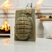 kbarsoapco Salt Dog Natural Grenade Soap (Tea Tree, Exfoliant) Light Gray