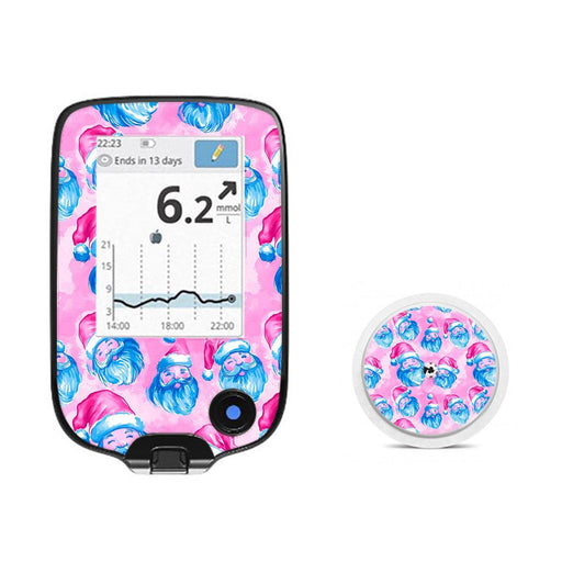 Peelz Santa Sticker for Freestyle Libre 2 Peelz/Stickers White Smoke Receiver + Sensor,Sensor Only