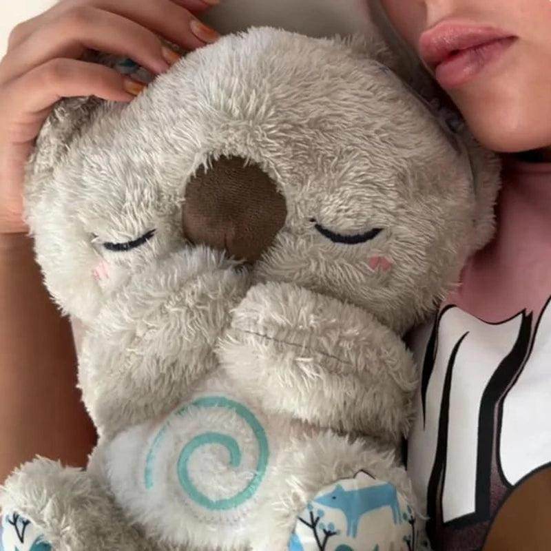 SmartPursue™ Anxiety Relief sleeping Koala Breathing Plush Toy Plush Toys Rosy Brown Light Gray 1Pcs