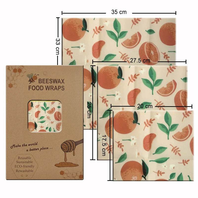 SmartPursue™ Eco-Friendly Reusable Food Wraps beeswax food wraps White Smoke 1 Set 3 sizes No.008