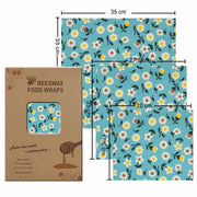 SmartPursue™ Eco-Friendly Reusable Food Wraps beeswax food wraps White Smoke 1 Set 3 sizes No.020