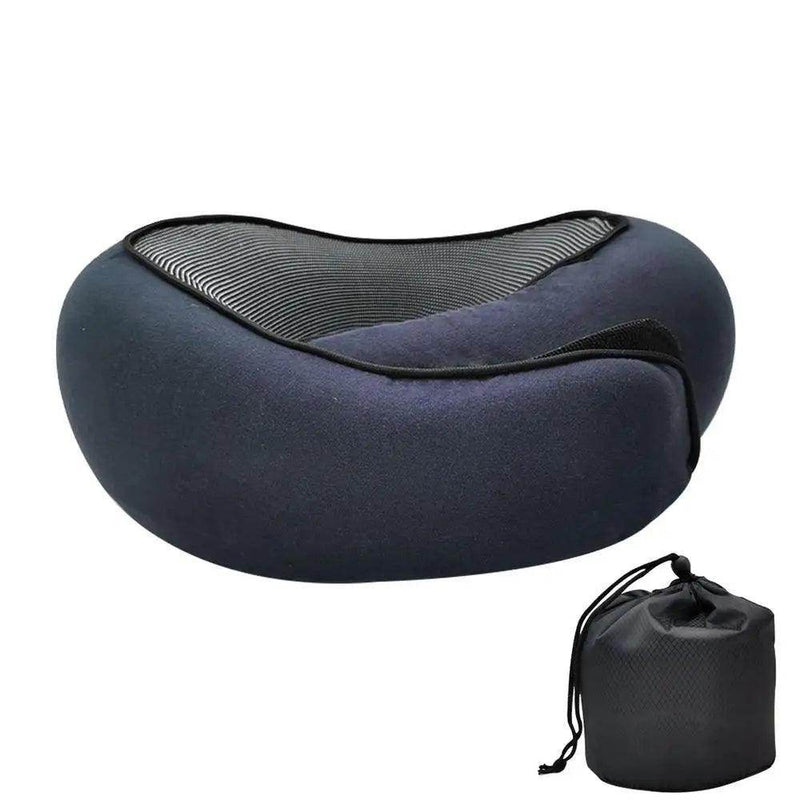 SmartPursue™ Travel neck pillow sleeping pillow Neck Pillows White Smoke Navy Blue