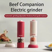 SmartPursue™ USB Rechargeable Salt and Pepper Grinder Spice Grinders Light Gray Cream White,Red