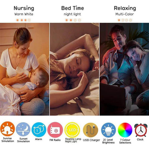 SmartPursue™ Wake Up Sunrise Simulation Alarm Clock Alarm Clocks White Smoke