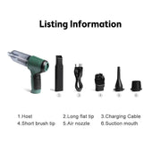 SmartPursue™ Cordless Vacuum Cleaner | Blowable Portable Cordless Car Vacuum Cordless Vacuum White Smoke White,Green,Upgraded Version