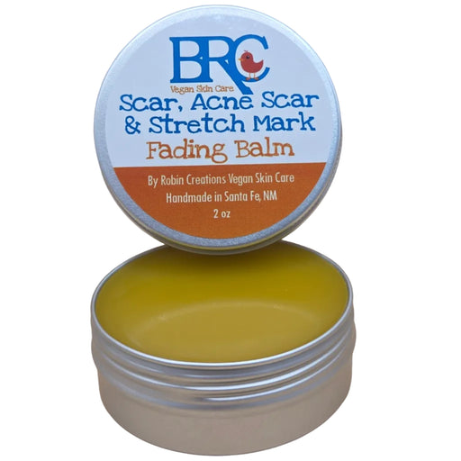 By Robin Creations Scar & Stretch Mark Fading Balm for Face & Body Skin Care White Smoke 2 oz Tin