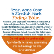 By Robin Creations Scar & Stretch Mark Fading Balm for Face & Body Skin Care White Smoke 2 oz Tin,4 oz Tin,8oz Glass Jar