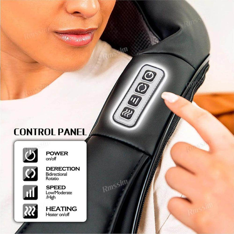 SmartPursue™ Heated Shiatsu Back and Neck Massager Massagers White Smoke Black / US Plug,Black / EU Plug,Black Gray / US Plug,Black Gray / EU Plug