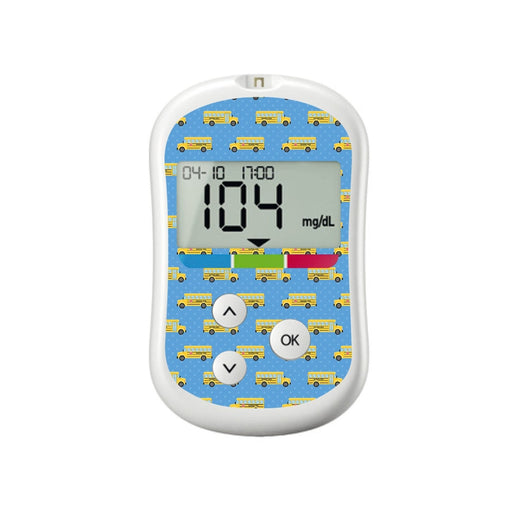 Peelz School Bus for OneTouch Verio Flex Glucometer Peelz/Stickers White Smoke