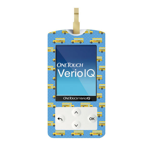 Peelz School Bus for OneTouch Verio IQ Glucometer Peelz/Stickers White Smoke