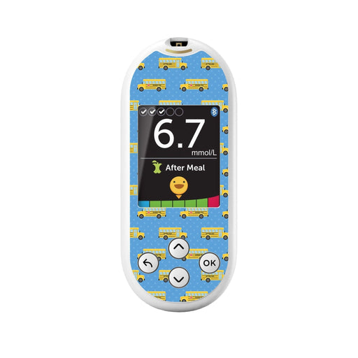 Peelz School Bus for OneTouch Verio Reflect Glucometer Peelz/Stickers White Smoke