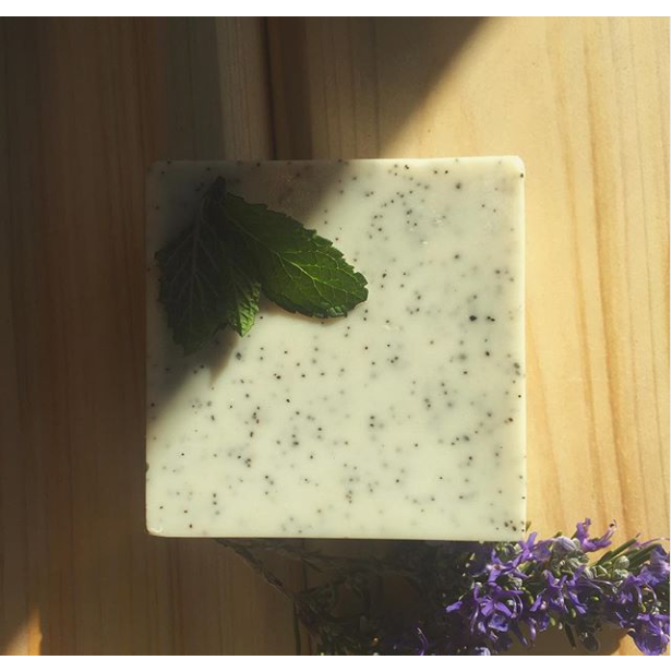 Heliotrope San Francisco Exfoliating Bath Bars Soap Gray Energizing w/crushed grapeseeds,Invigorating w/ground coffee