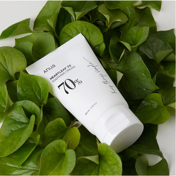 AsiaBeautyMall ANUA Heartleaf 70% Soothing Cream Moisturizer Dark Green