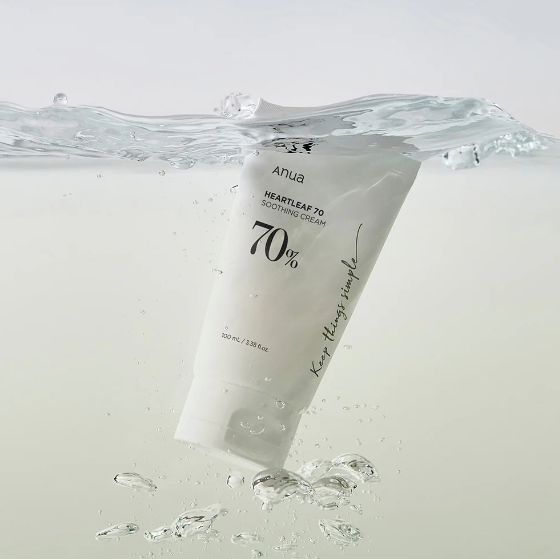 AsiaBeautyMall ANUA Heartleaf 70% Soothing Cream Moisturizer Light Gray