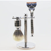 Frank Shaving Frank Shaving 3-Piece Pure Badger Shaving Set (Gun Metal) Shaving Set Lavender