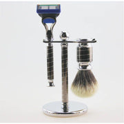 Frank Shaving Frank Shaving 3-Piece Pure Badger Shaving Set (Gun Metal) Shaving Set Lavender