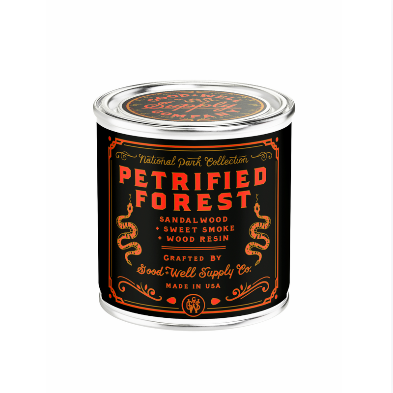 Good & Well Supply Co Petrified Forest National Park Candle Candles Black Half Pint / 8oz / Cotton Wick,Pint / 14oz / Cotton Wick