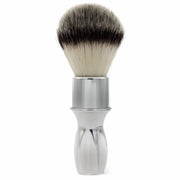 0 Alpha Brush & Shaving Co. T-400 Silver 24mm Shaving Brush White Smoke