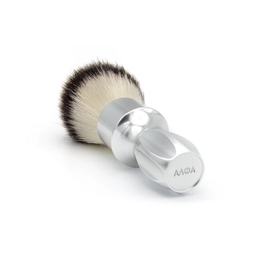 0 Alpha Brush & Shaving Co. T-400 Silver 24mm Shaving Brush White Smoke