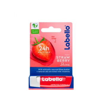 Labello Labello Strawberry Shine 24h Red Tinted Vehicle Soft Tops Light Coral