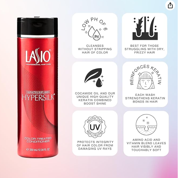Lasio Lasio Keratin-Infused Hypersilk Color Treated Conditioner 12.34 Oz Conditioner White Smoke