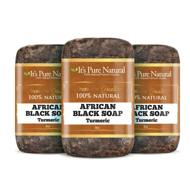It's Pure Natural It's Pure Natural African Black Soap Turmeric 5 Oz Health & Beauty White Smoke