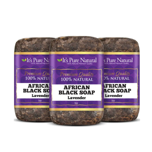 Pasteur Pharmacy It’s Pure Natural African Black Soap Bars with Lavender 5oz White Smoke