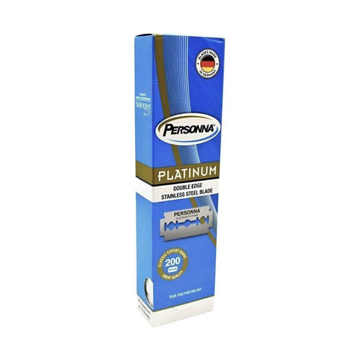 Personna Personna Platinum Chrome Super Stainless Steel Double Edge Razor Blades - 20x10 Pack Razor Blades Steel Blue