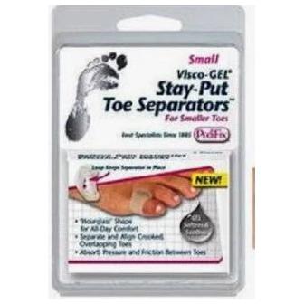 PediFix PediFix Visco Gel Stay Put Toe Separator 2 Count - Small Toe Separator Light Gray