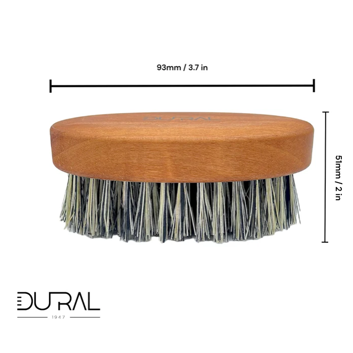 Dural Dural Beard Brush Grey Tampico Fibre Pear Wood Beard Brush White Smoke