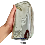 0 Kingsley Silver Metal Travel Cosmetic Makeup Organizer Bag TC-502 Cosmetic & Toiletry Bags White Smoke