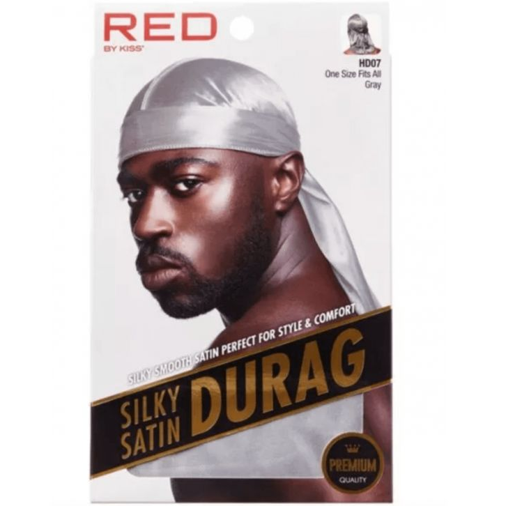 Red By Kiss Red By Kiss Premium Silky Satin Durag - Gray Upgraded Extra Long Tails HD07 Hats Lavender
