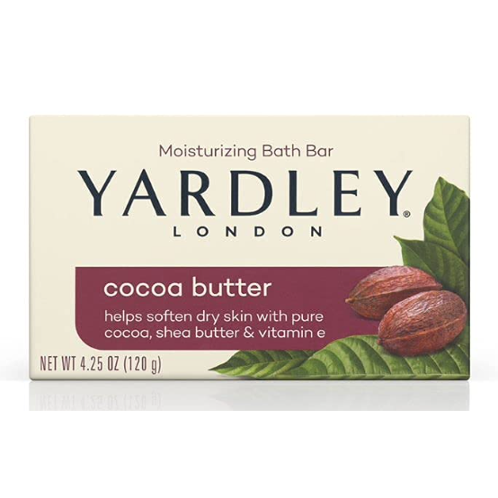 Yardley Yardley London Nourishing Bath Bar, Cocoa Butter & Vitamin E – 4 oz Bar Soap Antique White