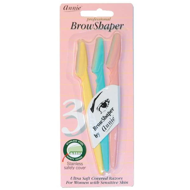 Annie Annie 3pcs Eyebrow Shaper Razors & Razor Blades Pink