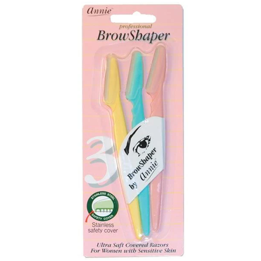 Annie Annie 3pcs Eyebrow Shaper Razors & Razor Blades Pink