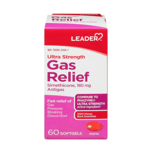 Leader Leader™ Ultra Strength Gas Relief (180 mg) – 60 Softgels Medicine Cabinets Lavender