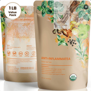 Gardenika Shop Anti-Inflammatea Loose Tea, Turmeric Ginger Herbal Blend | Organic & Kosher Loose Leaf Tea Tan 1 lb