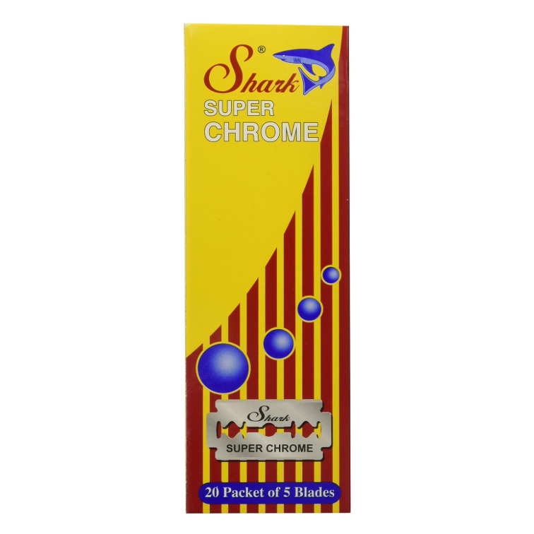 Shark Shark Super Chrome Double Edge Razor Blades 20 x 5 Pack Razor Blades Goldenrod