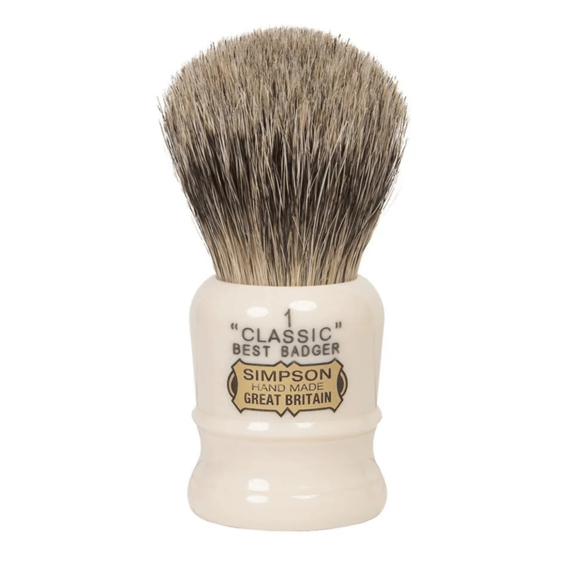 Simpsons Simpsons Classic 1 Best Badger CL1 Shaving Brush Shaving Brush White Smoke