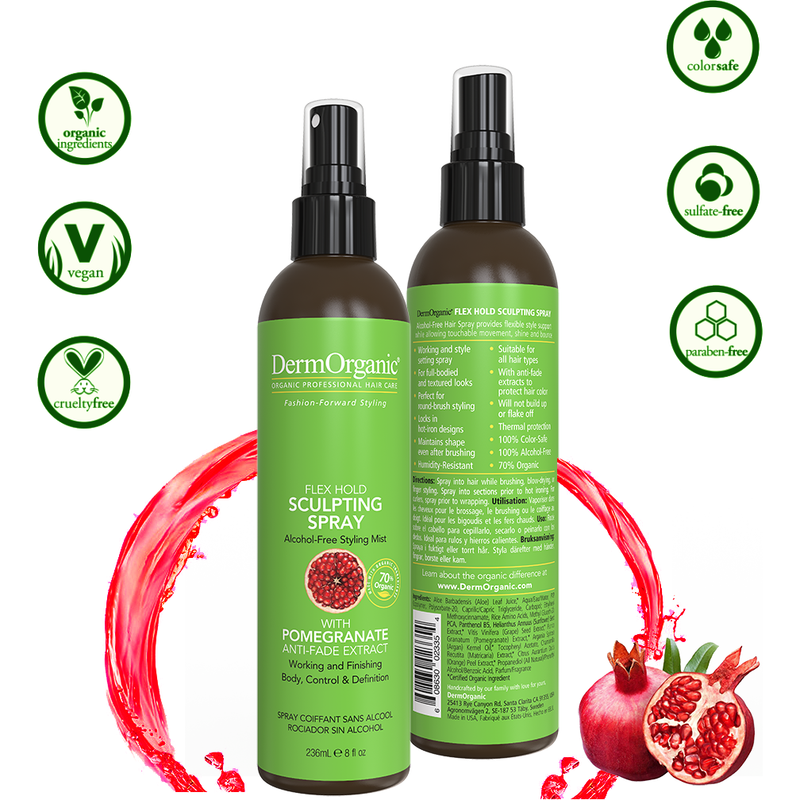 DermOrganic Official Shop Enplace or Direction - Sculpting Spray Styling Yellow Green 8 fl oz (236ml)
