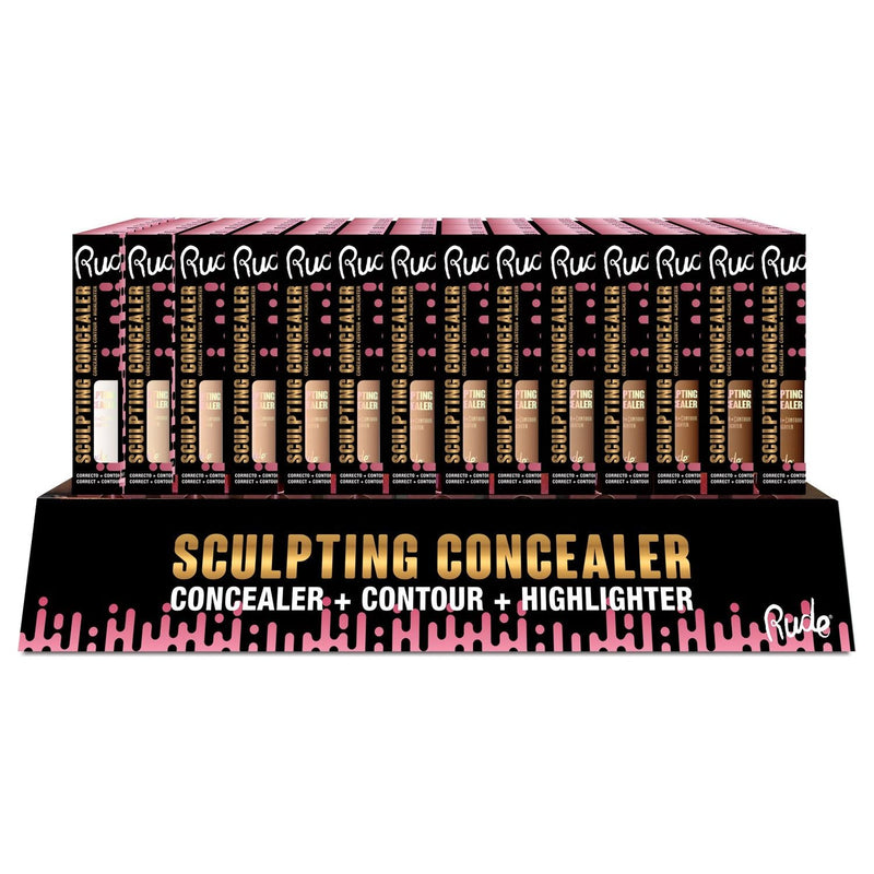 Rude Cosmetics Sculpting Concealer Display Set, 112pcs Wholesale Set Rosy Brown