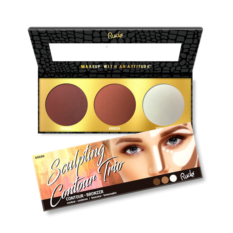 Rude Cosmetics Sculpting Contour Trio Face Palettes Black Sculpting Contour Trio