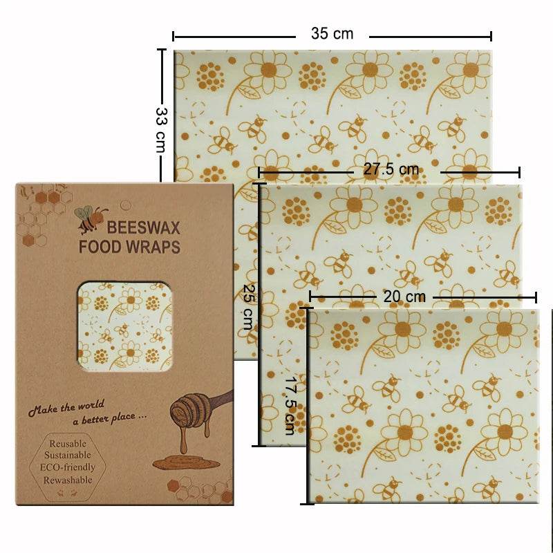 SmartPursue™ Eco-Friendly Reusable Food Wraps beeswax food wraps White Smoke 1 Set 3 sizes No.002