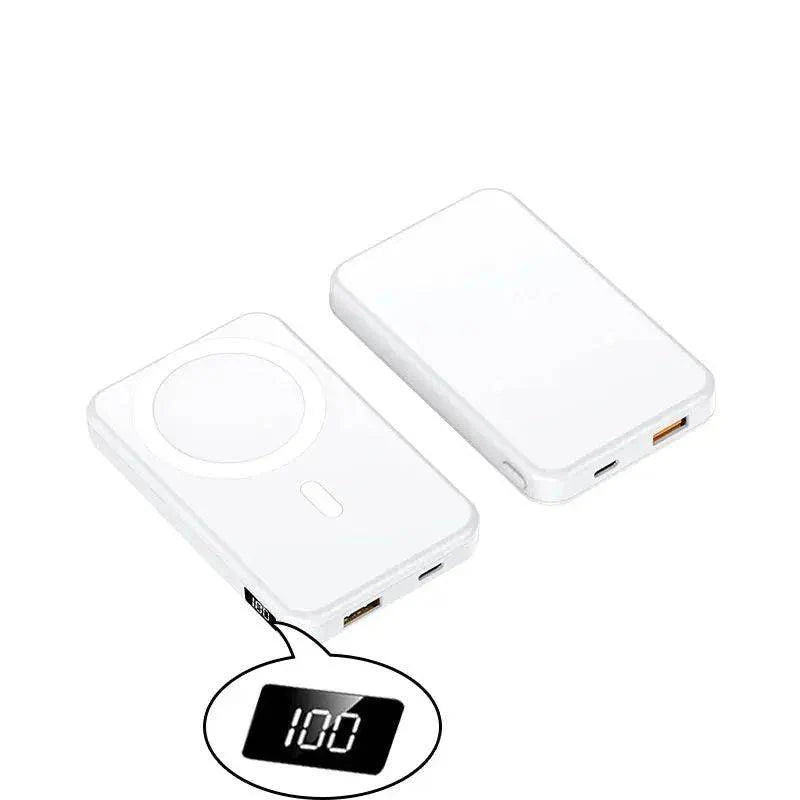 SmartPursue™ PowerHub ChargeMate wireless charger MagSafe Power Bank for iphone wireless power bank White Smoke White Magnetic / 5000mAh,White Magnetic / 10000mAh