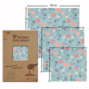 SmartPursue™ Eco-Friendly Reusable Food Wraps beeswax food wraps White Smoke 1 Set 3 sizes No.022