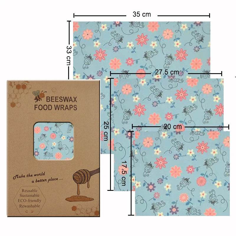 SmartPursue™ Eco-Friendly Reusable Food Wraps beeswax food wraps White Smoke 1 Set 3 sizes No.022